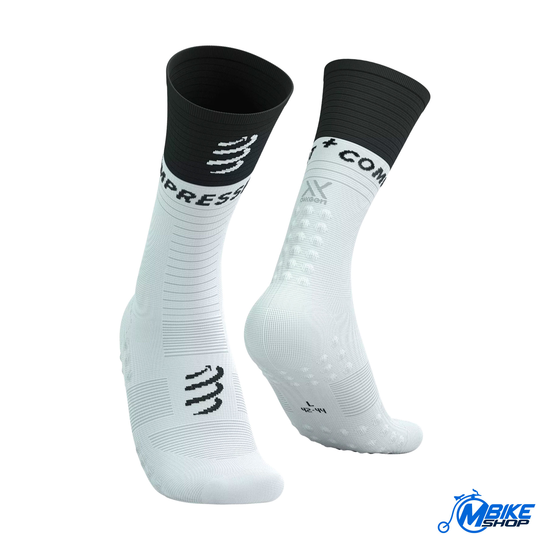 Čarape COMPRESSPORT Mid Compression V2.0 White/Black