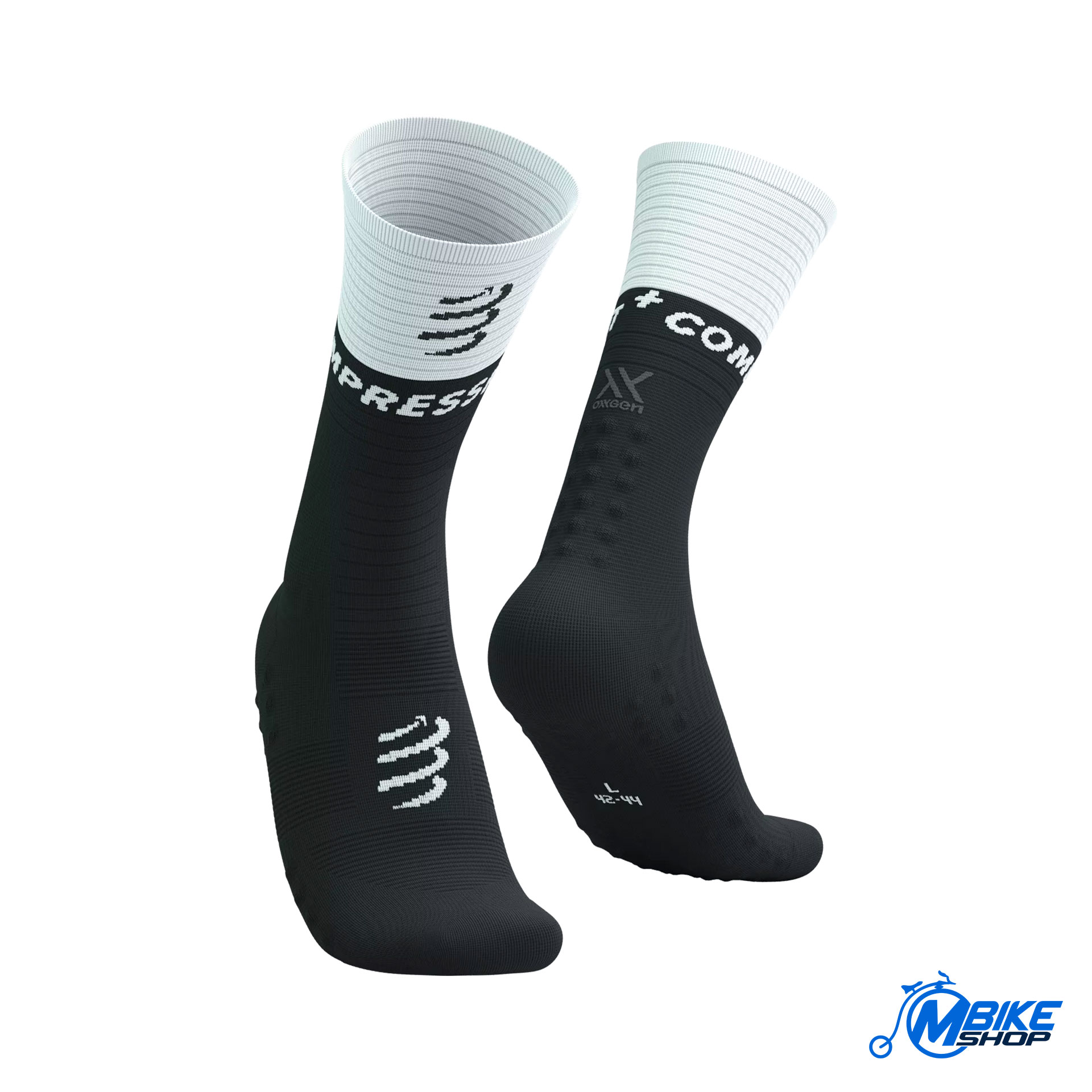 Čarape COMPRESSPORT Mid Compression V2.0 Black/White