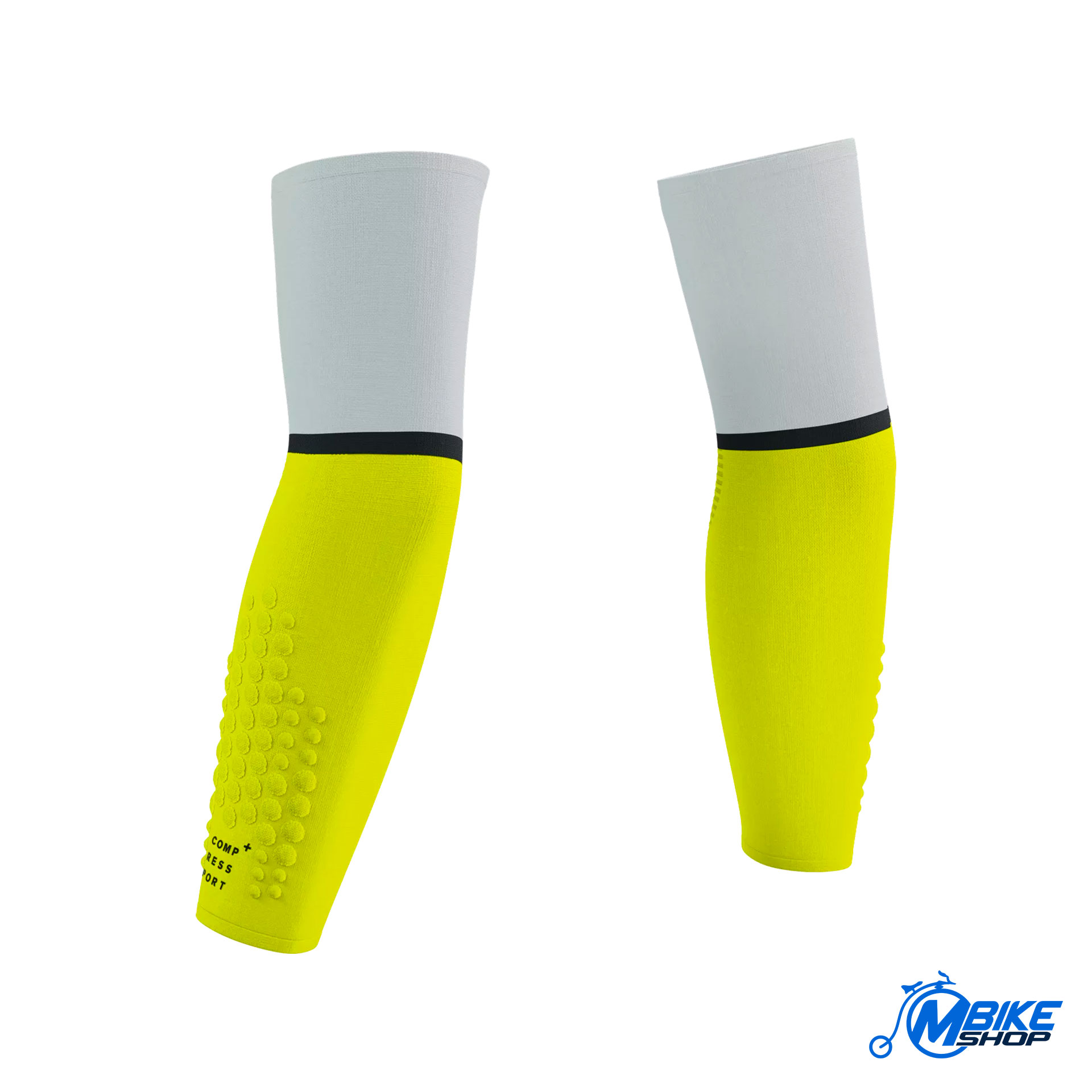 Navlake za ruke COMPRESSPORT Armforce Ultralight White/Safe Yellow