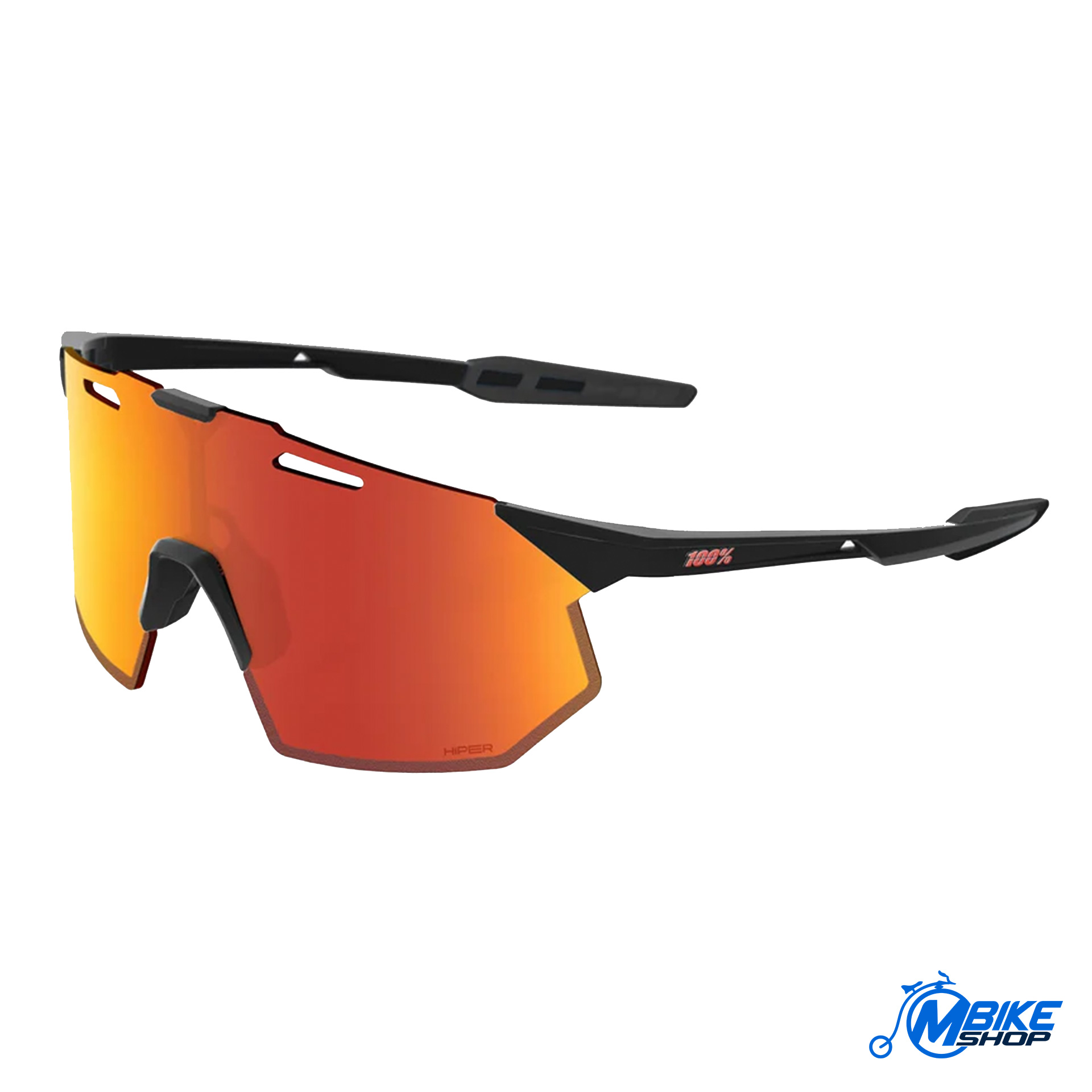 Naočale 100% Hypercraft SQ Soft Tack Black Hiper Red Multilayer mirror lens