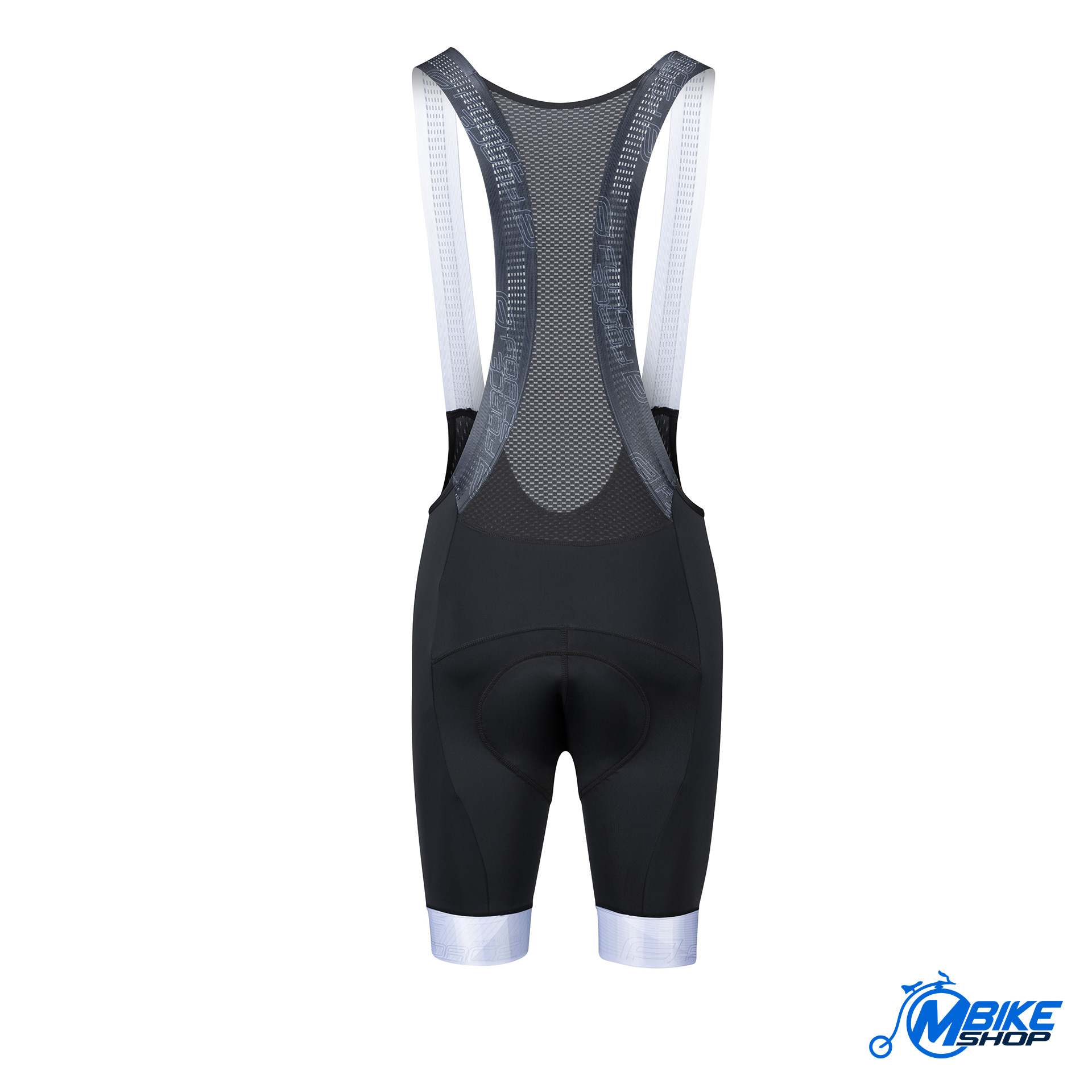 Biciklističke gaće FORCE F Stripe S tregerima Sa umetkom Black/White