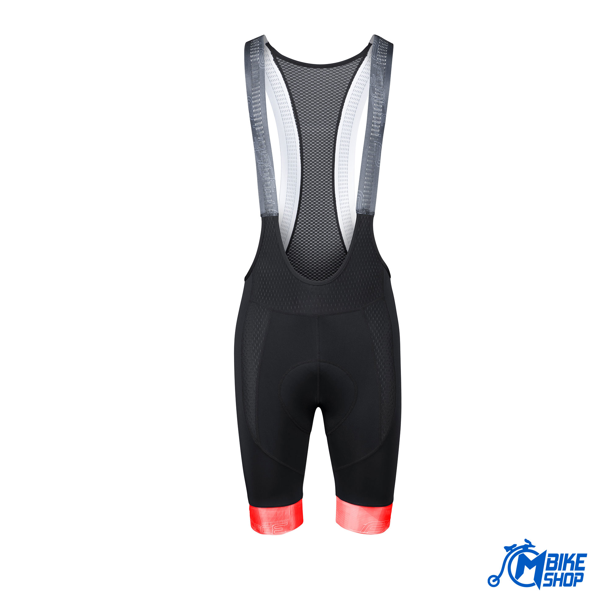 Biciklističke gaće FORCE F Stripe S tregerima Sa umetkom Black/Red