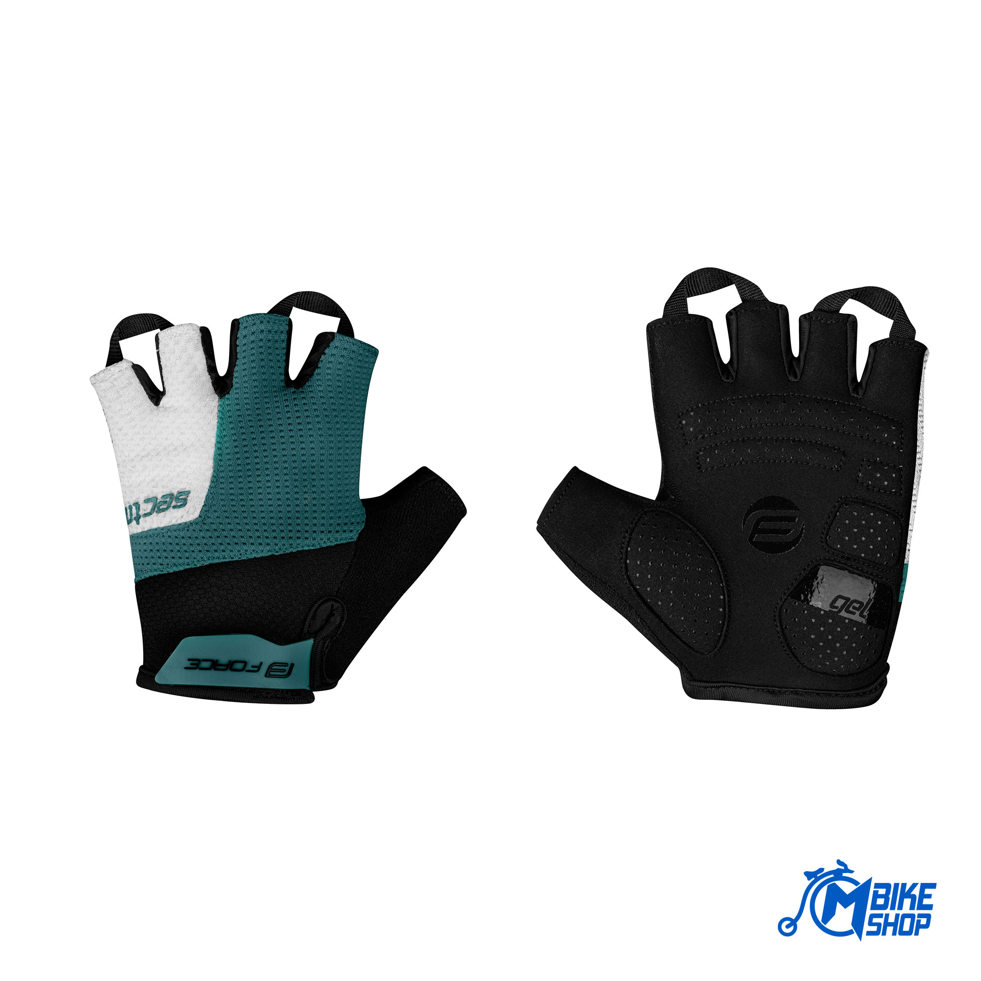 Rukavice FORCE Sector Gel Black/Petrol Blue