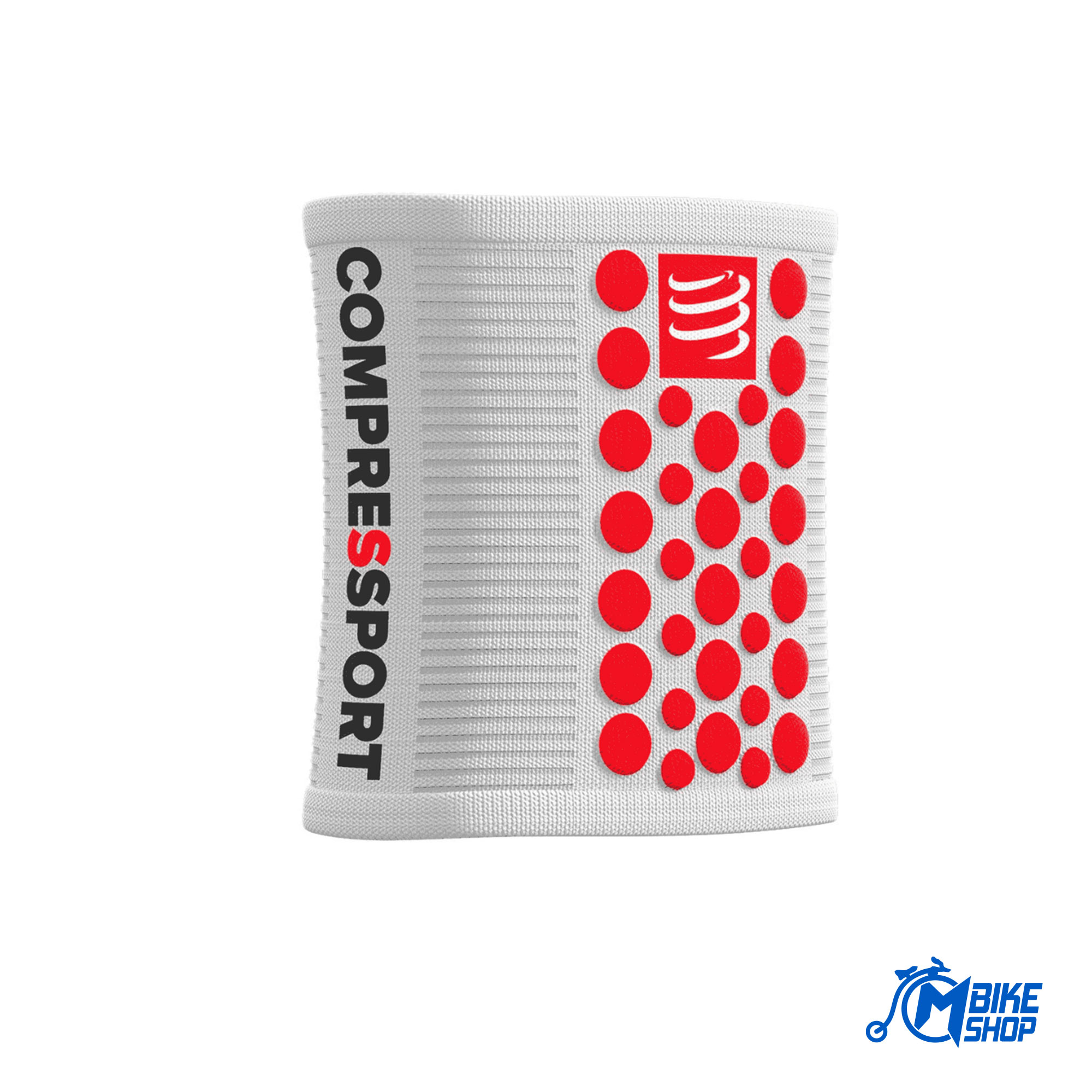 Znojnica za ruke COMPRESSPORT 3D Dots White/Red