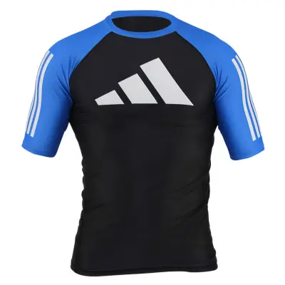 Kompresijska sportska majica za BJJ ADIDAS Rash Guard kratki rukav Black/Blue