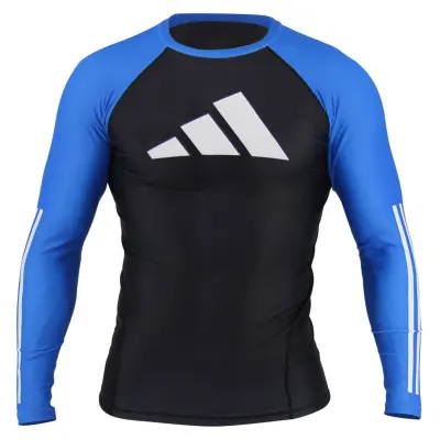 Kompresijska sportska majica za BJJ ADIDAS Rash Guard dugi rukav Black/Blue