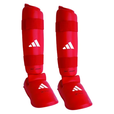 Štitnici za potkoljenice i gornji dio stopala ADIDAS WKF Skin Removable Red