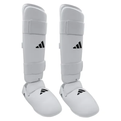 Štitnici za potkoljenice i gornji dio stopala ADIDAS WKF Skin Removable White