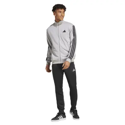 Trenerka set ADIDAS 3-Stripes Black Medium Grey Heather/Mgh Solid Grey