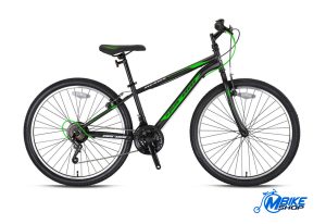 GRN23039_1_Bicikl Kron Mars 26 V-Brake Matte Black Green White M BIKE SHOP